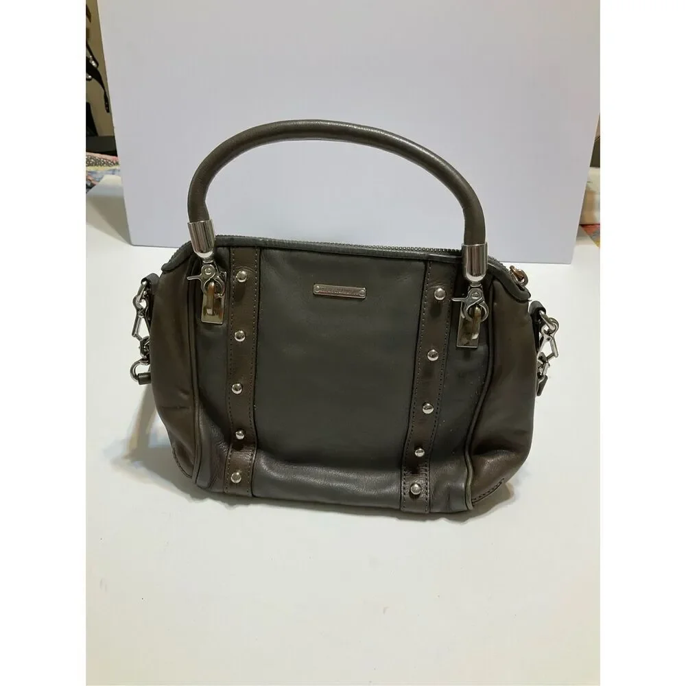 Rebecca Minkoff Leather Shoulder Bag, grey with Silver hardware. Heavy!